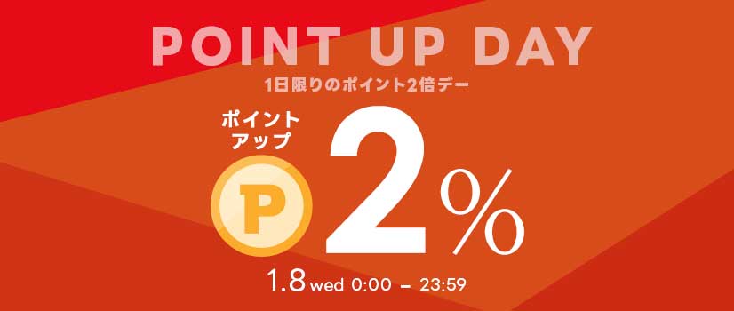 1月8日（水）はポイント2倍デー！